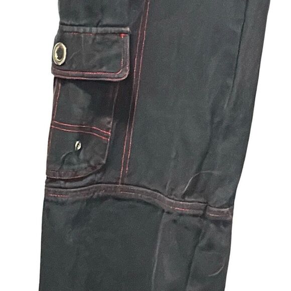 Hot Topic Black & Red Stitch Chain Carpenter Pants - Picture 4 of 7